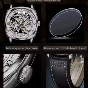 montre mécanique squelette automatique pour homme.