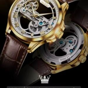 montre mécanique squelette automatique pour homme.